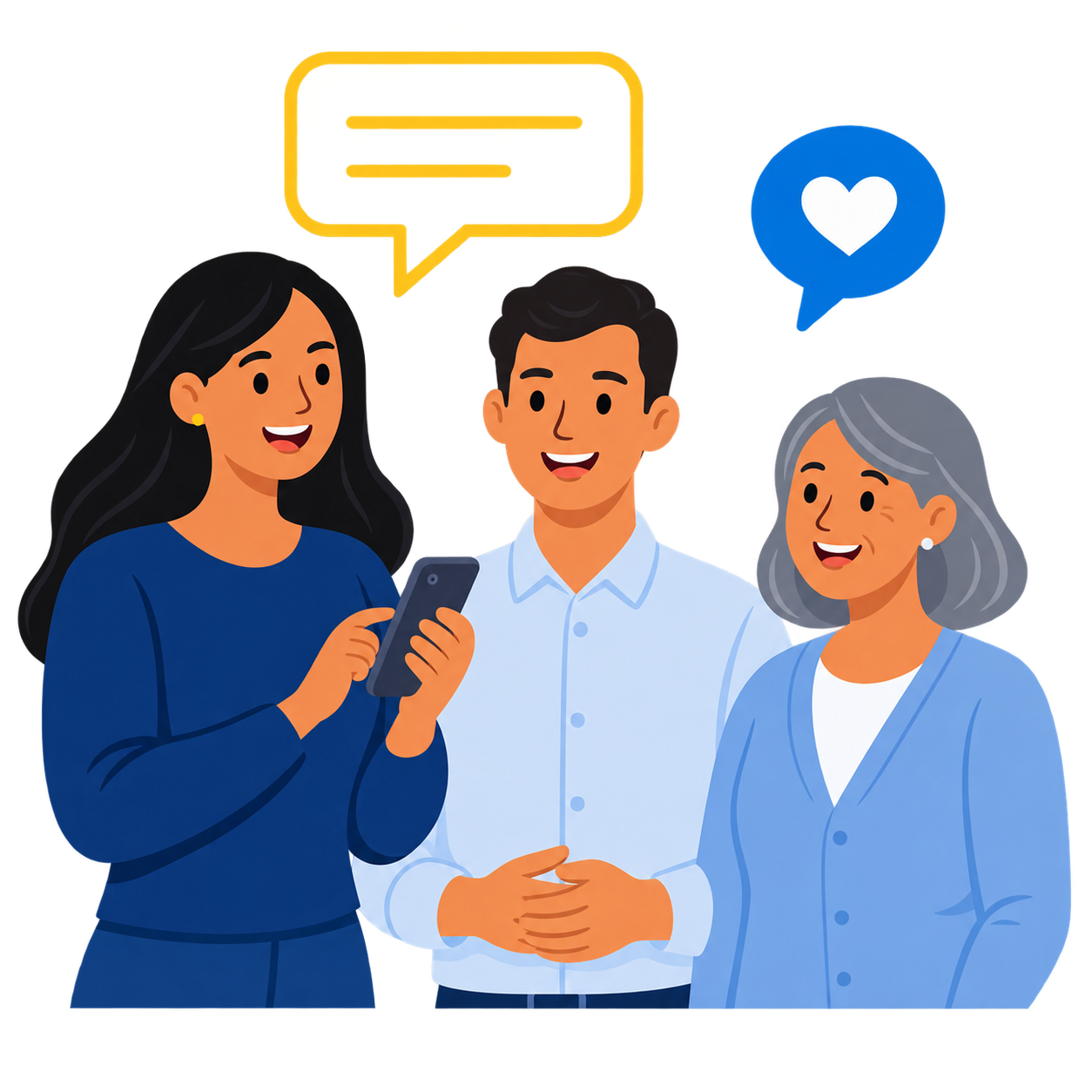 Ilustração de pessoas conversando